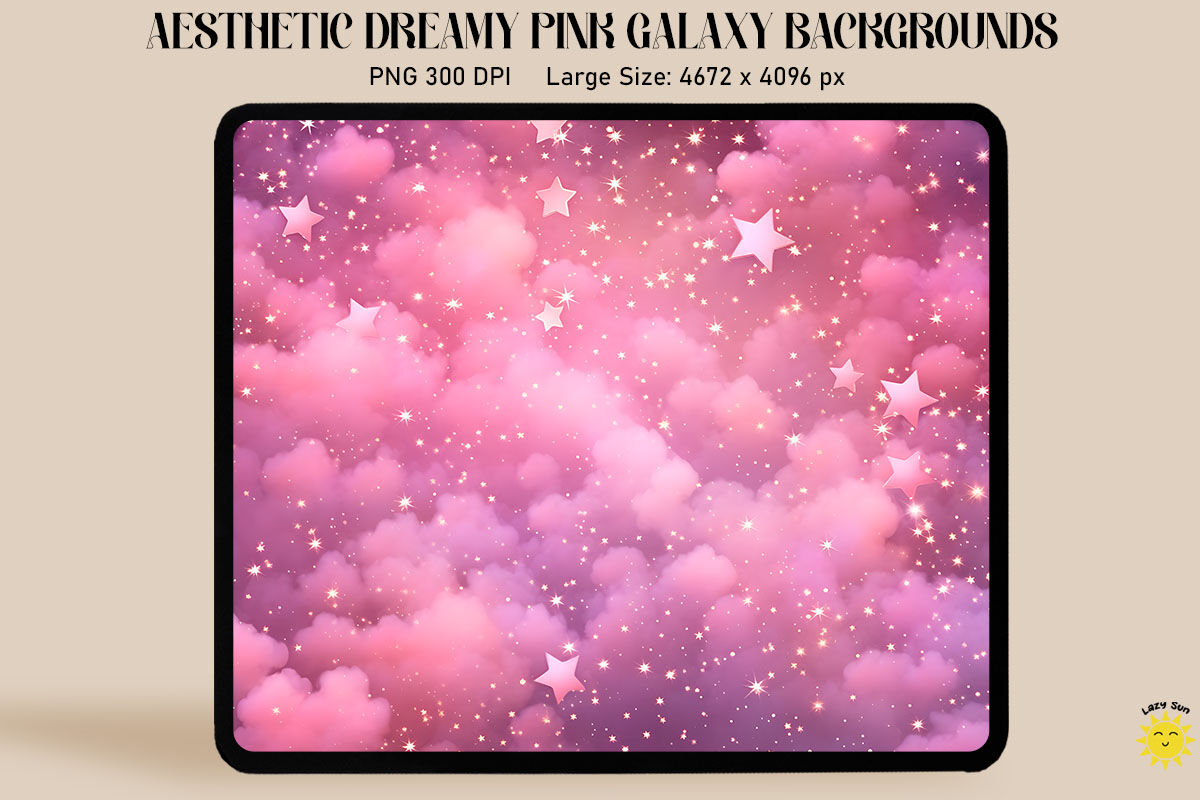 Pastel Pink Starry Skies Backgrounds By Mulew Art | TheHungryJPEG