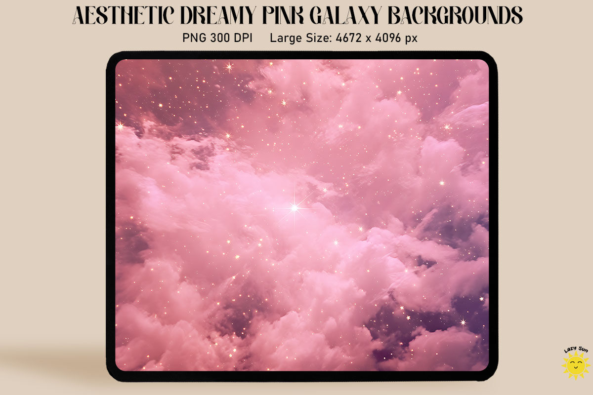 Pastel Pink Starry Skies Backgrounds By Mulew Art | TheHungryJPEG