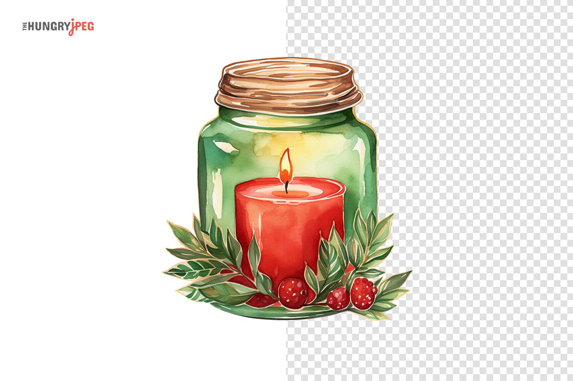 Burning christmas candle with spruce branches. Single doodle illustration.  Hand drawn clipart for card, logo, design 14526100 Vector Art at Vecteezy