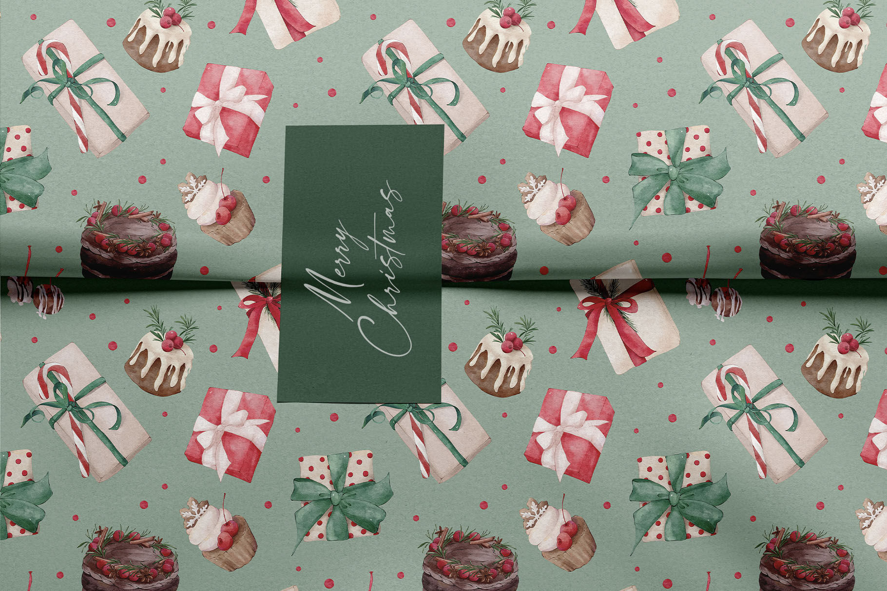 Merry & Bright Christmas Trees, Watercolor Gift Wrap, Boutique Luxurio –  madpaperie