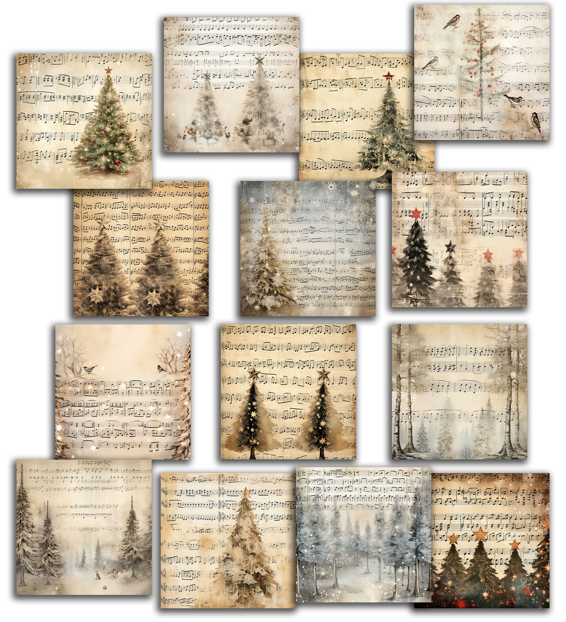 Classical Music Sheet, Retro Scrapbook Backgrounds By Vasmila Design ...