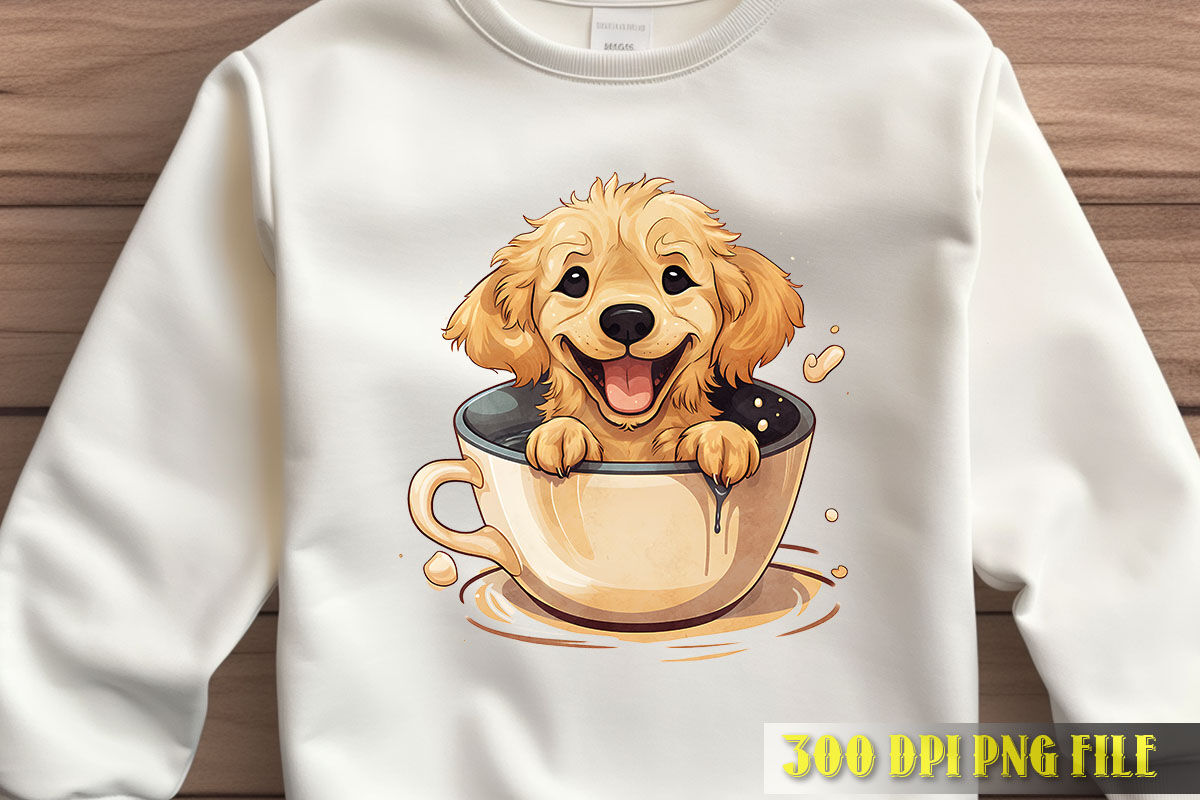 Golden Retriever with Scarf By Novalia | TheHungryJPEG