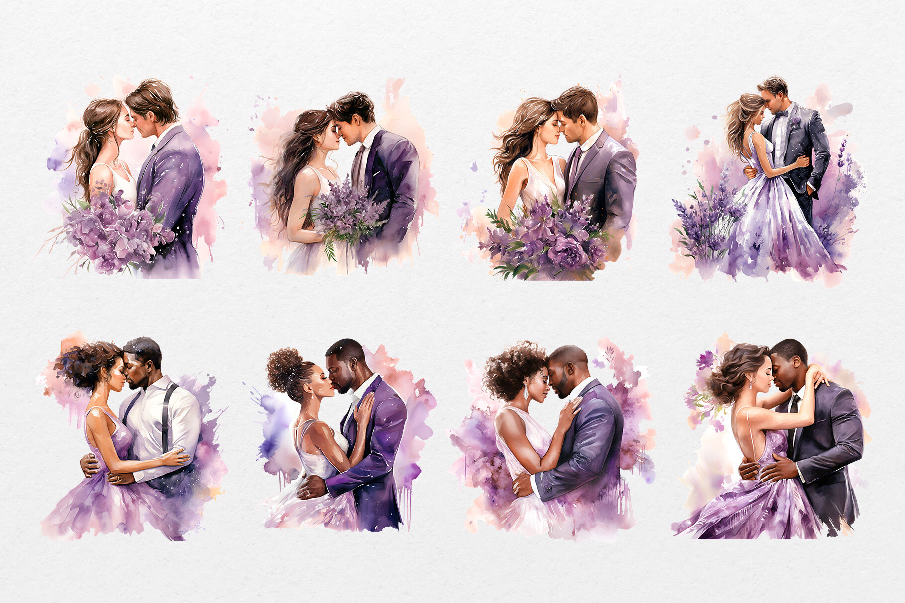 Watercolor lavender Wedding By KislinkaArt | TheHungryJPEG