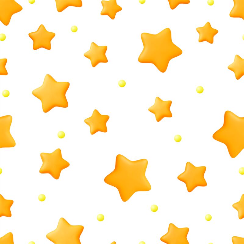 Yellow 3d Stars Seamless Pattern Isolated Star Graphic Elements Deco