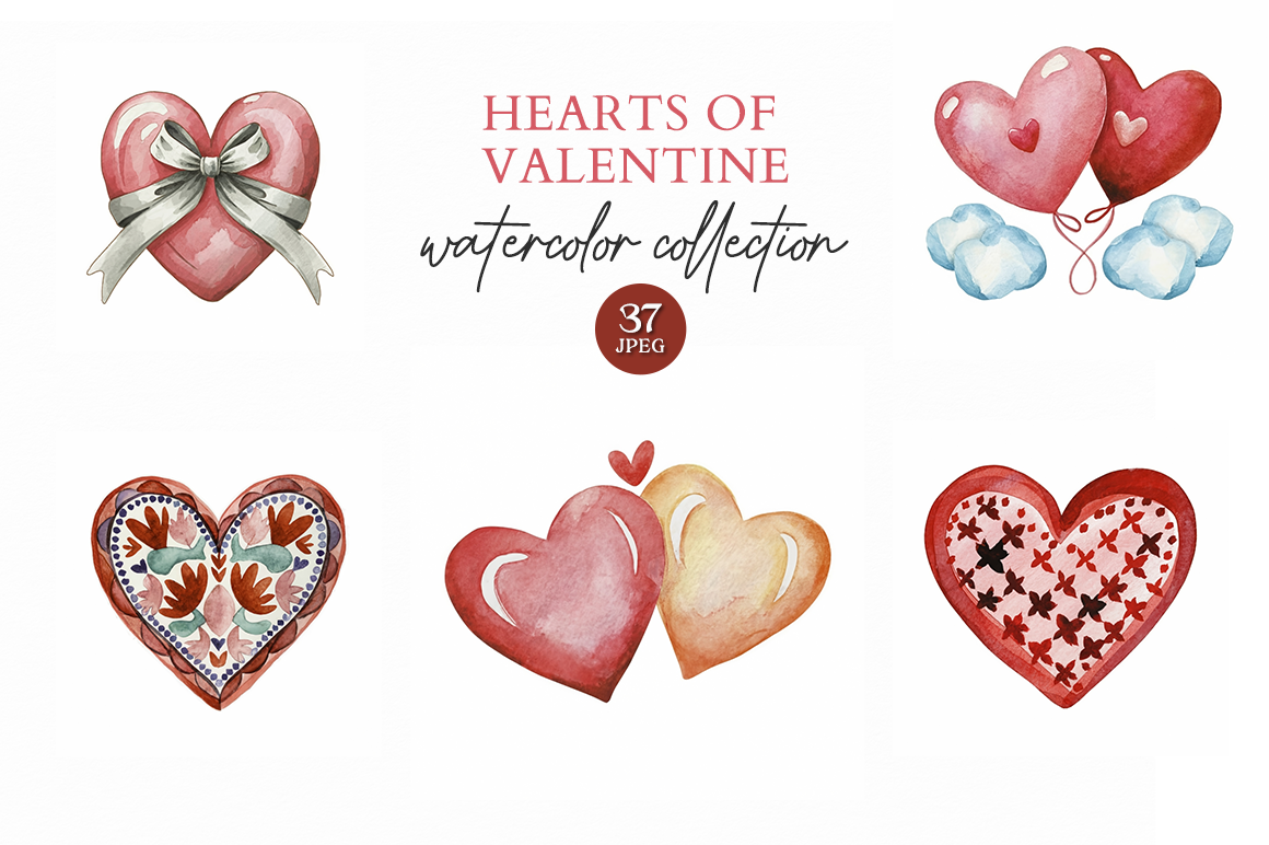 Valentines Day PNG watercolor set By MyStocks