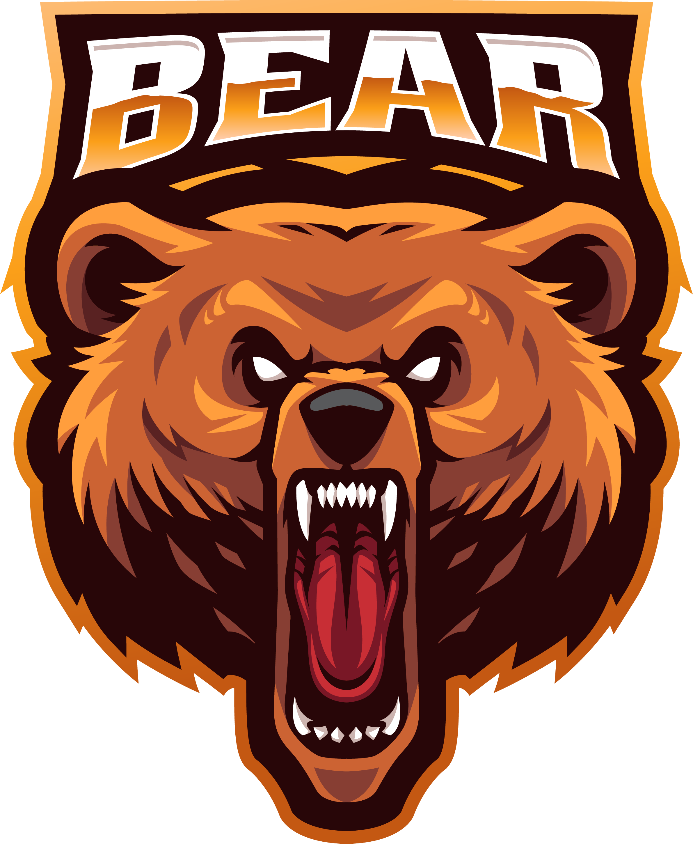 Bear head esport mascot logo design By Visink | TheHungryJPEG