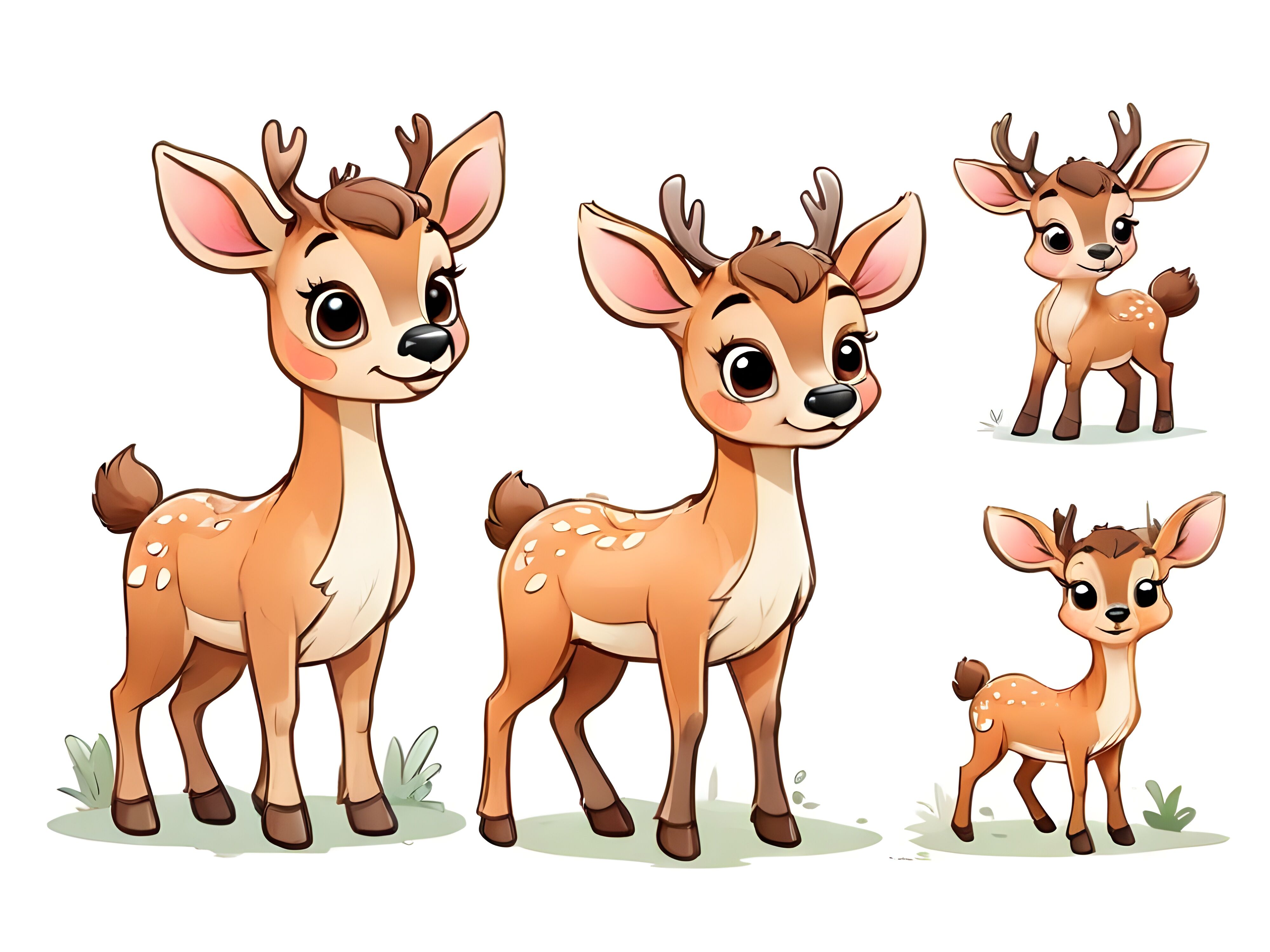 2d cartoon deer By dianaxstoyanova | TheHungryJPEG