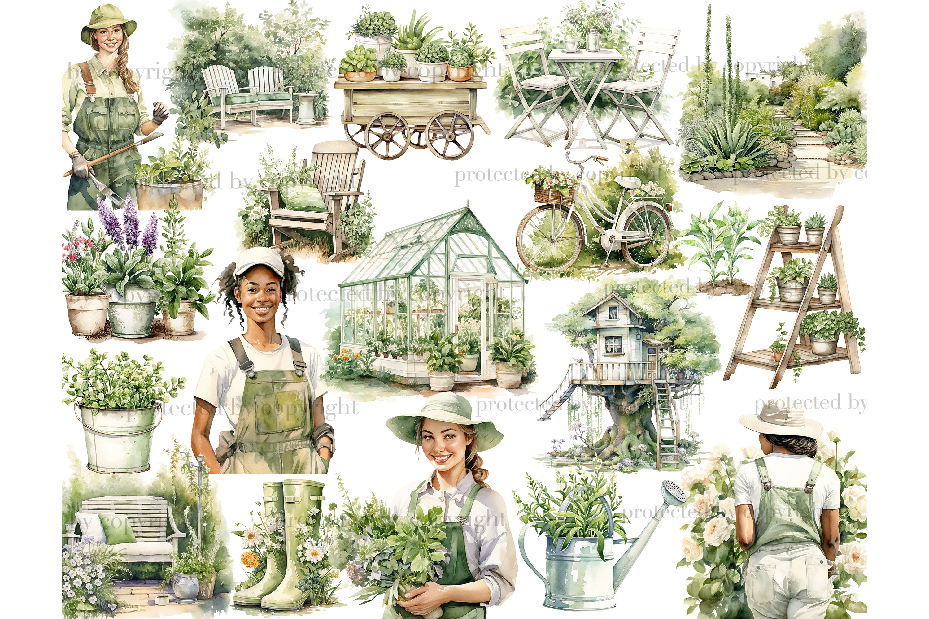 Gardening Clipart | Garden Plants PNG Collection By GlamArtZhanna ...