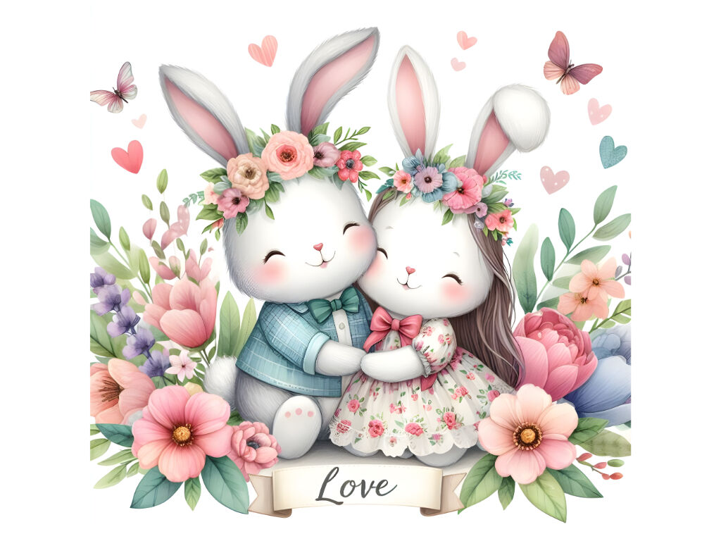 couple bunny love By dianaxstoyanova | TheHungryJPEG