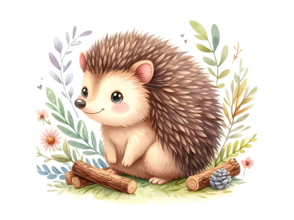 cartoon hedgehog By dianaxstoyanova | TheHungryJPEG