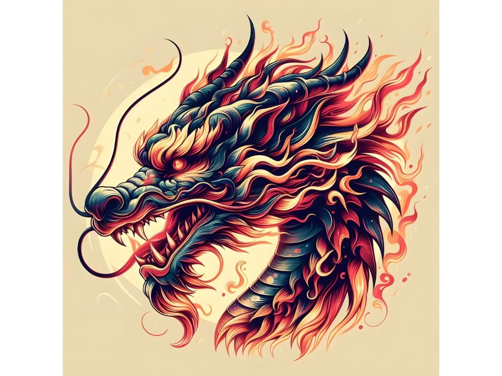 Chinese dragon head By dianaxstoyanova | TheHungryJPEG