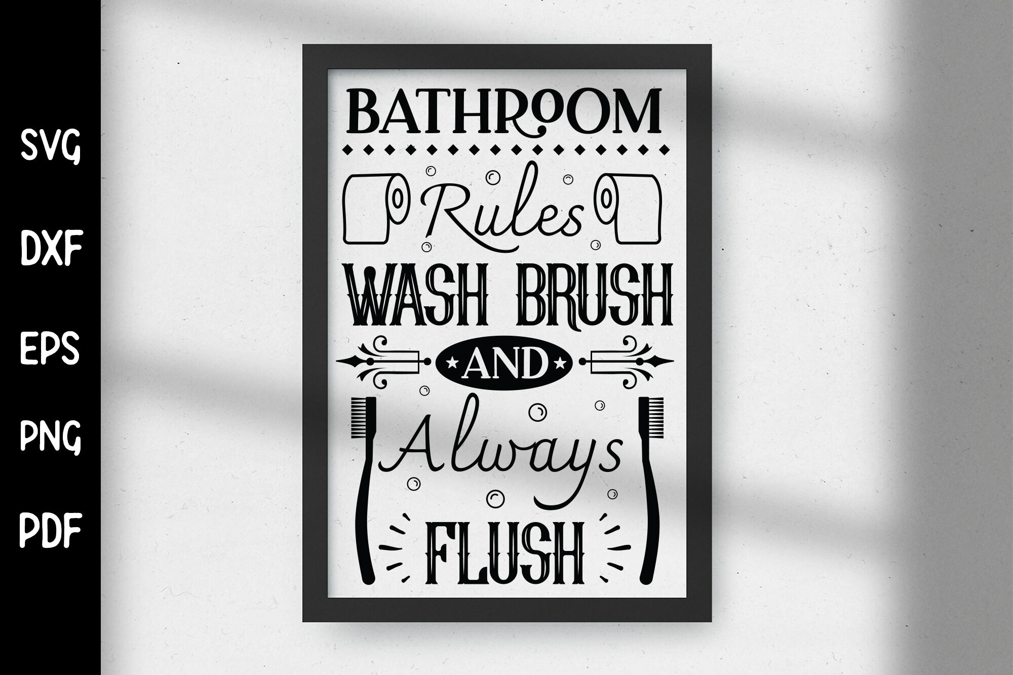 Funny Bathroom Rules Sign SVG By CraftLabSVG | TheHungryJPEG