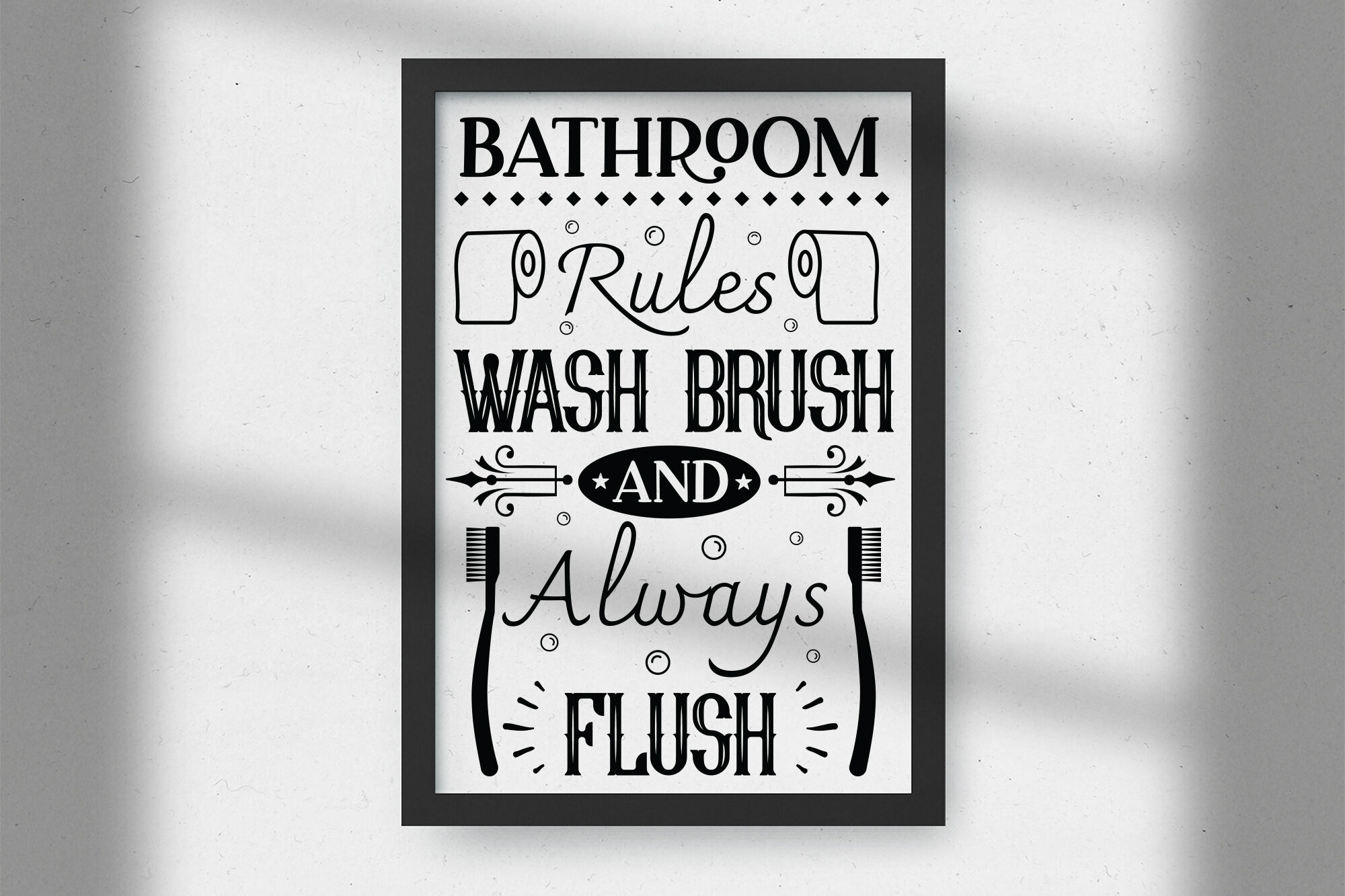 Funny Bathroom Rules Sign SVG By CraftLabSVG | TheHungryJPEG