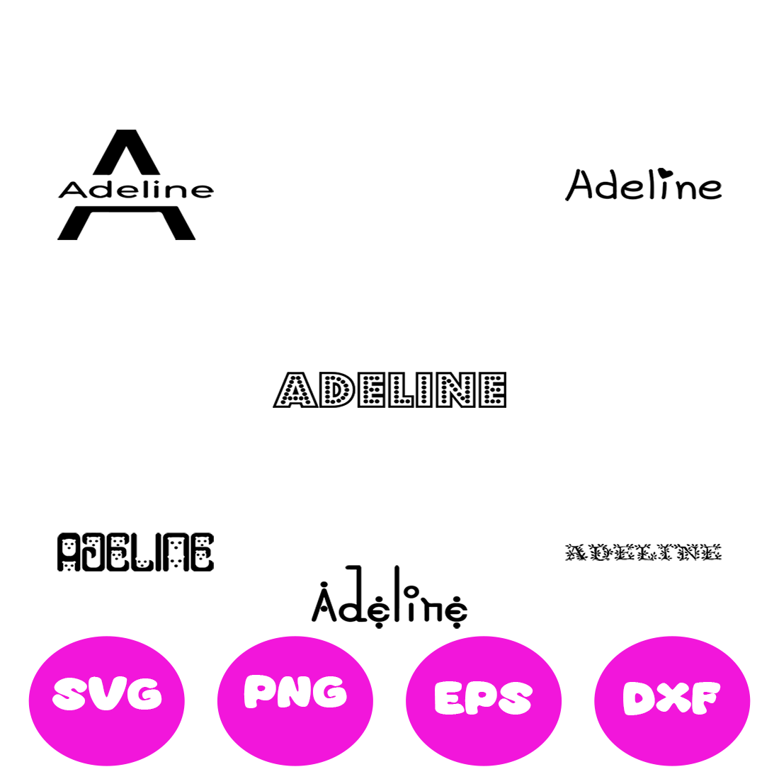 ADELINE GIRL NAMES SVG CUT FILE By Brilliant Digital Designs ...