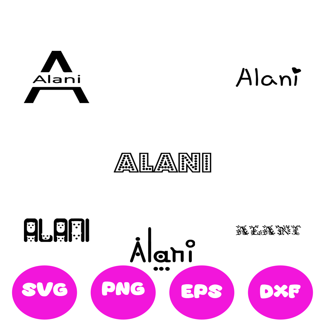 ALANI GIRL NAMES SVG CUT FILE By Brilliant Digital Designs | TheHungryJPEG