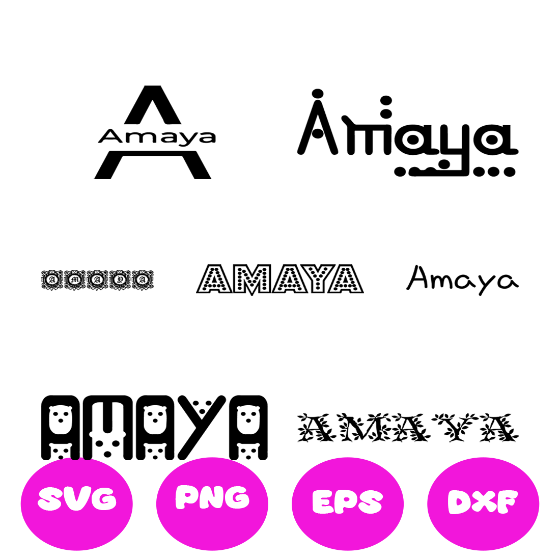 AMAYA GIRL NAMES SVG CUT FILE By Brilliant Digital Designs | TheHungryJPEG