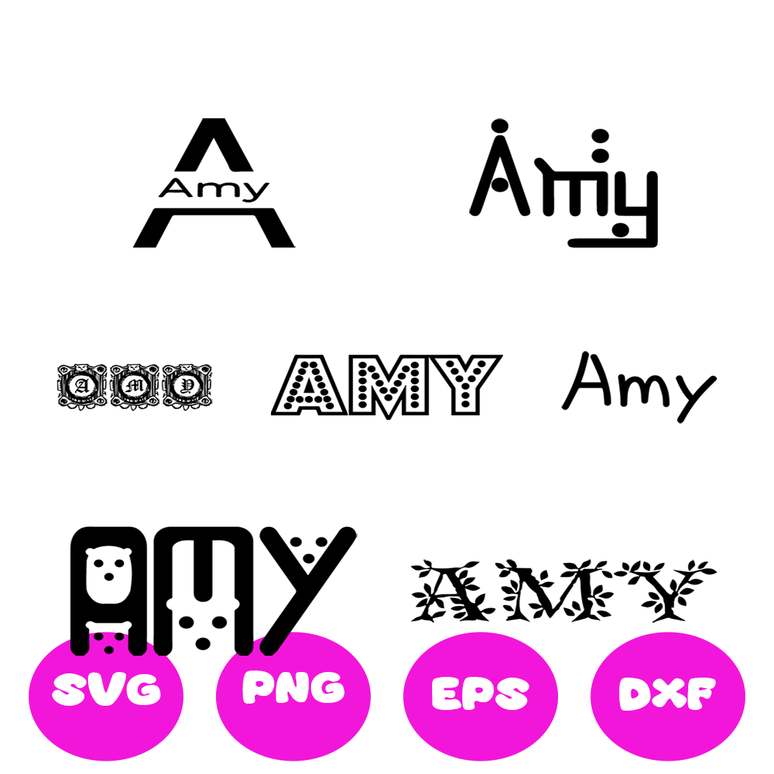 AMY GIRL NAMES SVG CUT FILE By Brilliant Digital Designs | TheHungryJPEG