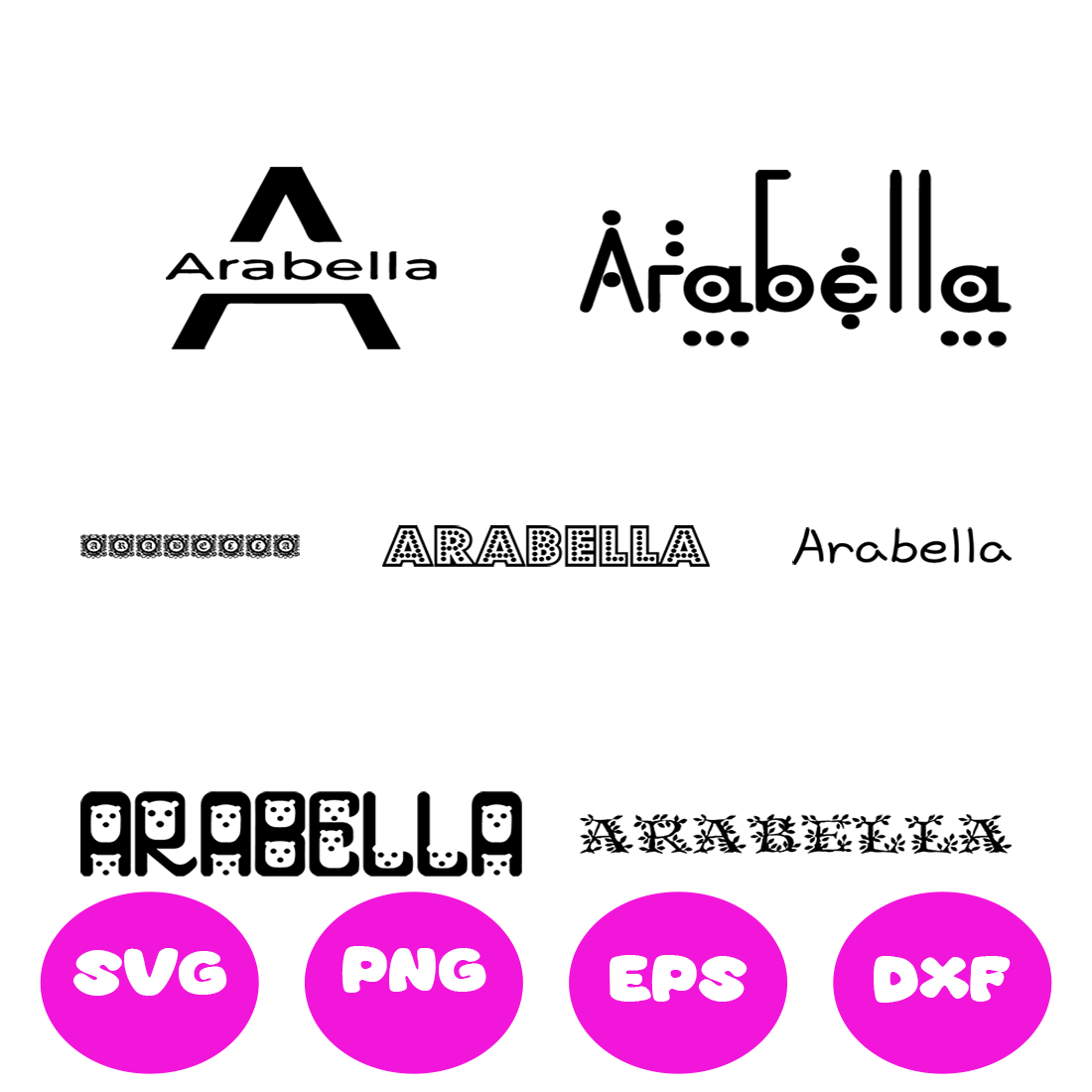 ARABELLA GIRL NAMES SVG CUT FILE By Brilliant Digital Designs ...