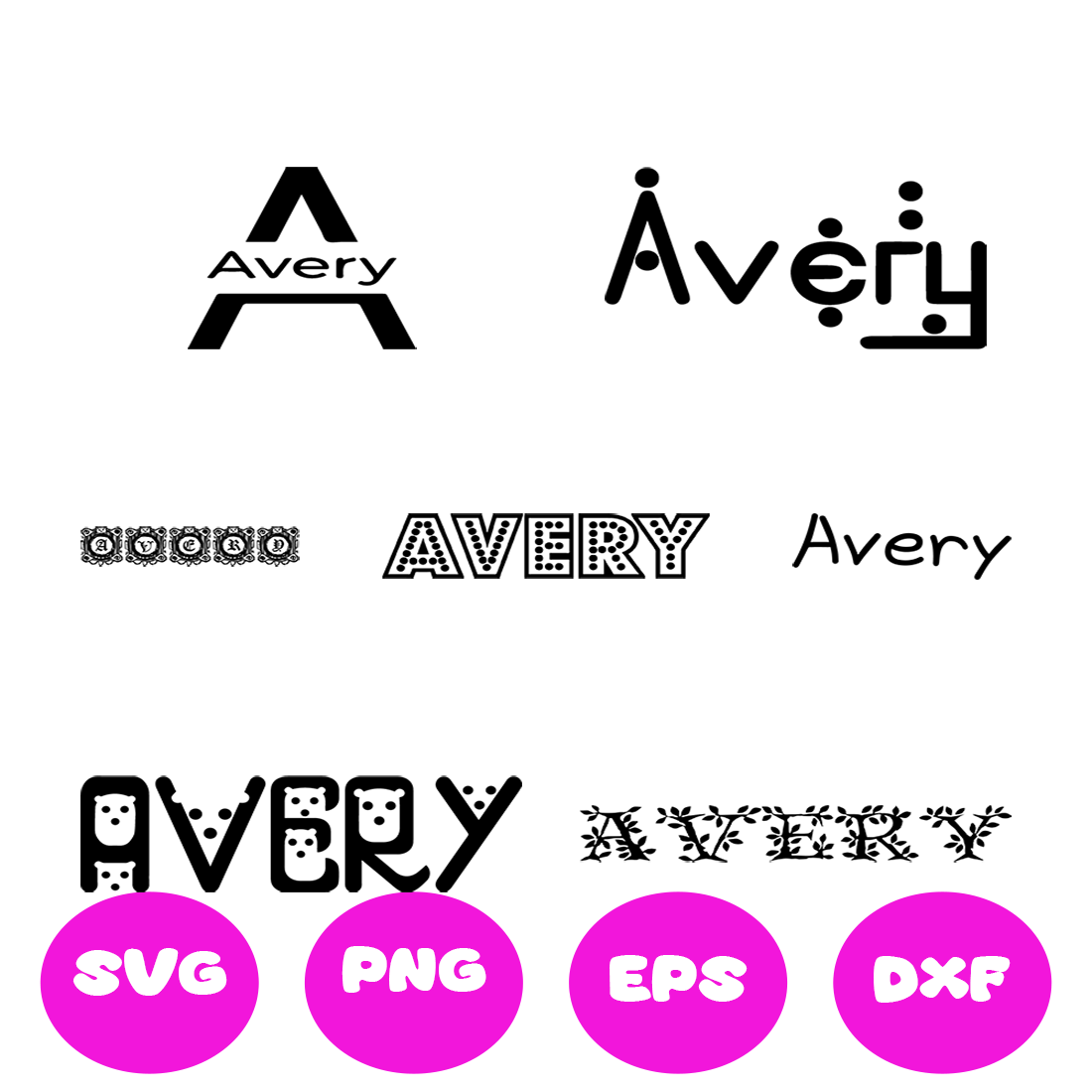 AVERY GIRL NAMES SVG CUT FILE By Brilliant Digital Designs | TheHungryJPEG