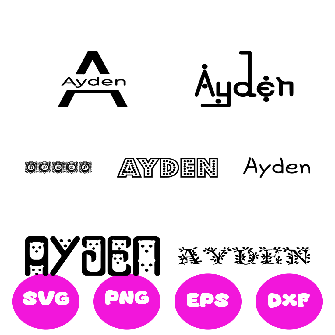 AYDEN BOY NAMES SVG CUT FILE By Brilliant Digital Designs | TheHungryJPEG