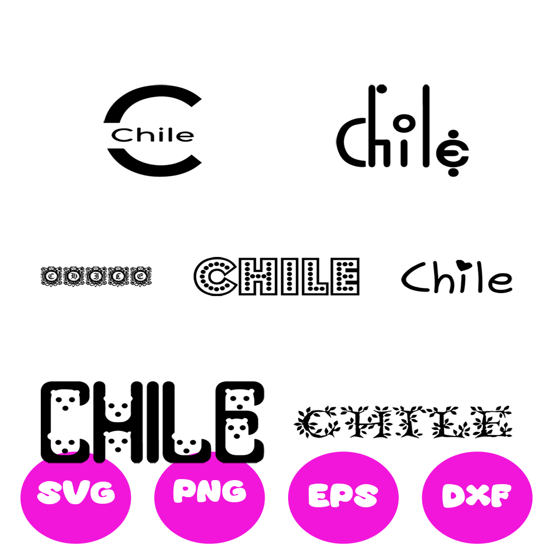 CHILE COUNTRY NAMES SVG CUT FILE By Brilliant Digital Designs ...