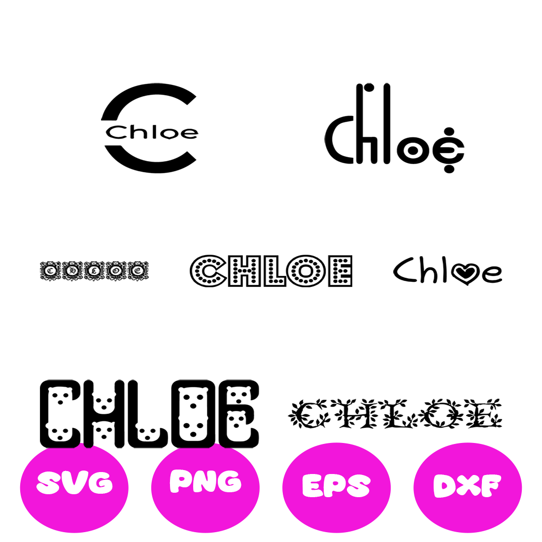 CHLOE GIRL NAMES SVG CUT FILE By Brilliant Digital Designs | TheHungryJPEG