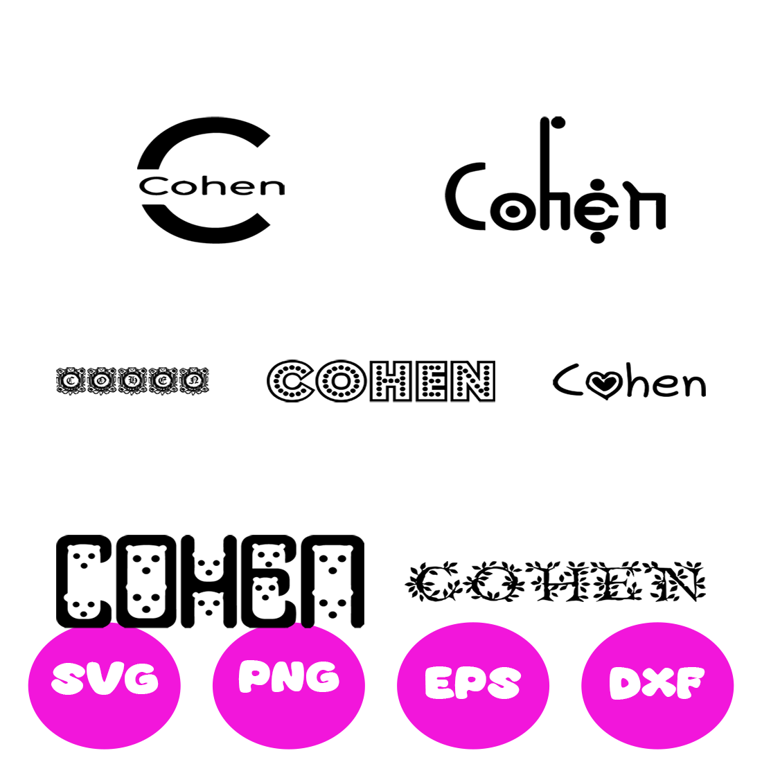 COHEN BOY NAMES SVG CUT FILE By Brilliant Digital Designs | TheHungryJPEG