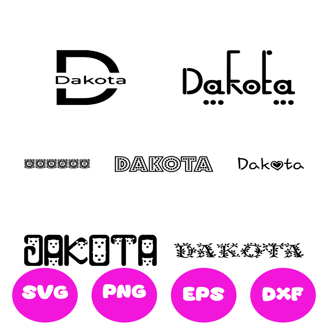 DAKOTA GIRL NAMES SVG CUT FILE By Brilliant Digital Designs | TheHungryJPEG