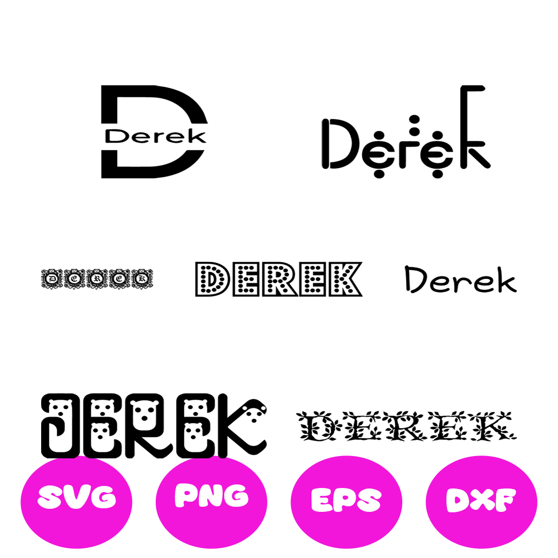 DEREK BOY NAMES SVG CUT FILE By Brilliant Digital Designs | TheHungryJPEG