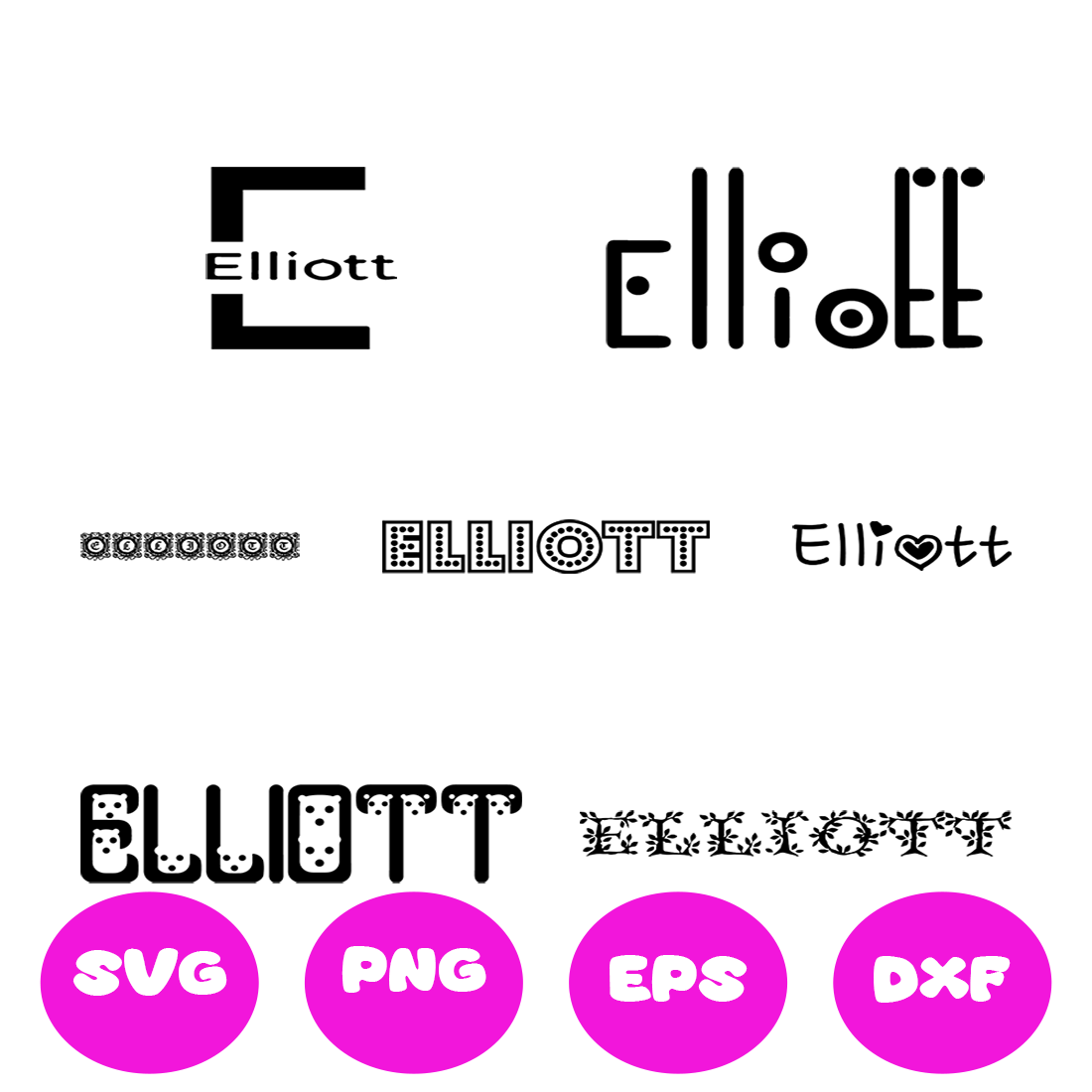 ELLIOTT BOY NAMES SVG CUT FILE By Brilliant Digital Designs | TheHungryJPEG