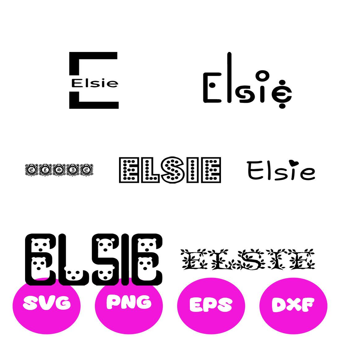 ELSIE GIRL NAMES SVG CUT FILE By Brilliant Digital Designs | TheHungryJPEG