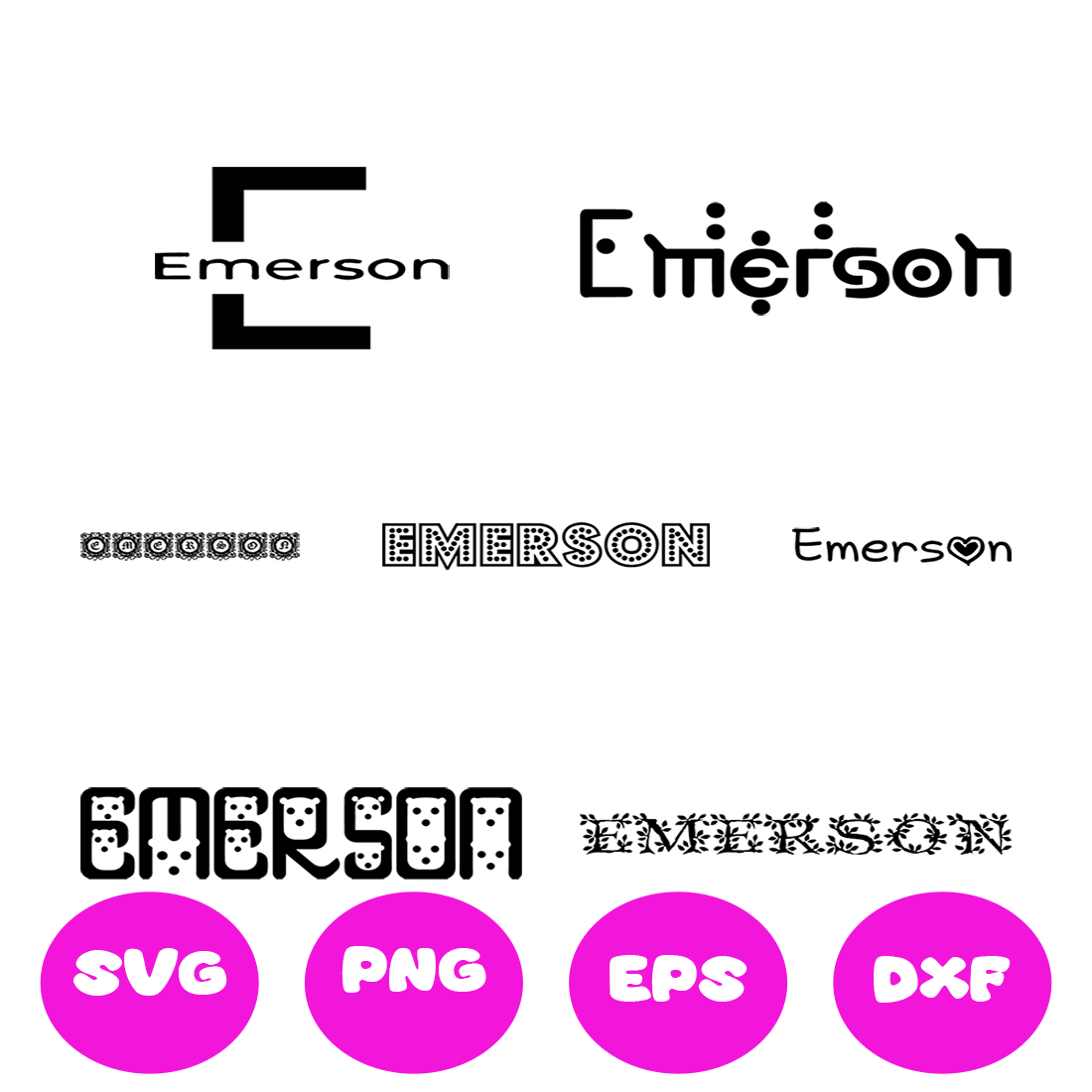 EMERSON GIRL NAMES SVG CUT FILE By Brilliant Digital Designs ...