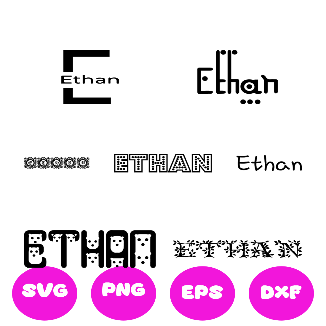 ETHAN BOY NAMES SVG CUT FILE By Brilliant Digital Designs | TheHungryJPEG