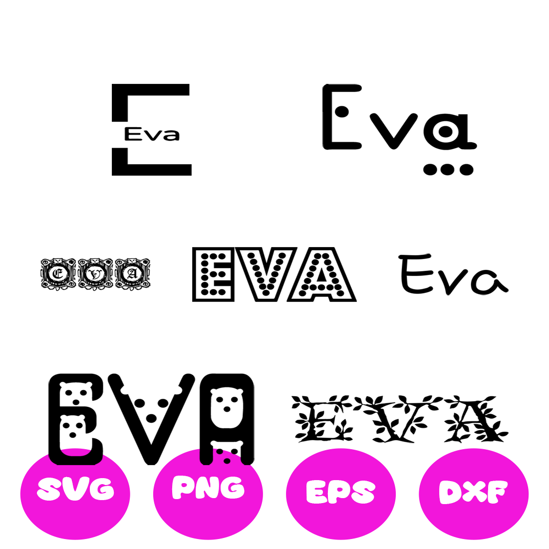 EVA GIRL NAMES SVG CUT FILE By Brilliant Digital Designs TheHungryJPEG