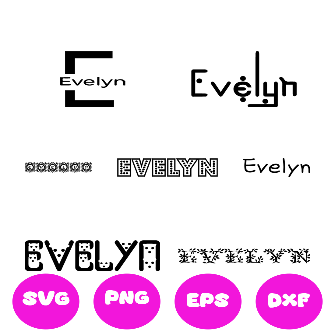 EVELYN GIRL NAMES SVG CUT FILE By Brilliant Digital Designs | TheHungryJPEG