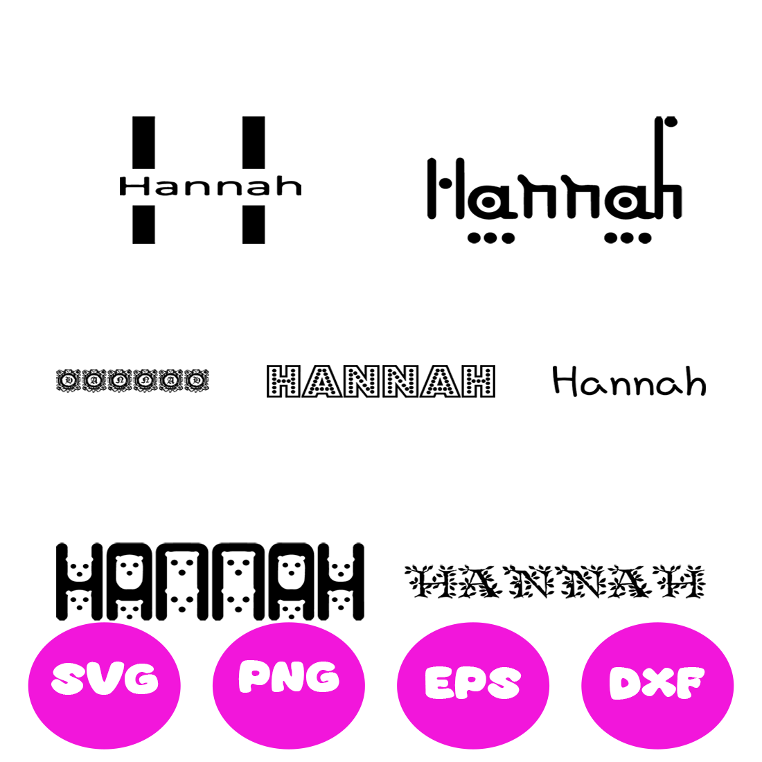 HANNAH GIRL NAMES SVG CUT FILE By Brilliant Digital Designs | TheHungryJPEG