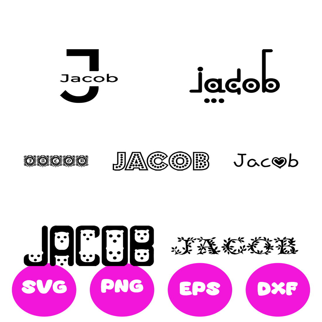 JACOB BOY NAMES SVG CUT FILE By Brilliant Digital Designs | TheHungryJPEG