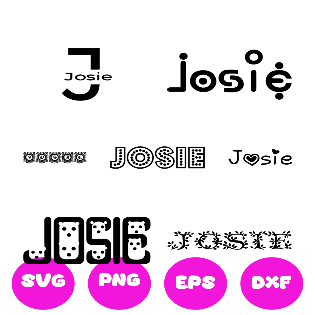 JOSIE GIRL NAMES SVG CUT FILE By Brilliant Digital Designs | TheHungryJPEG