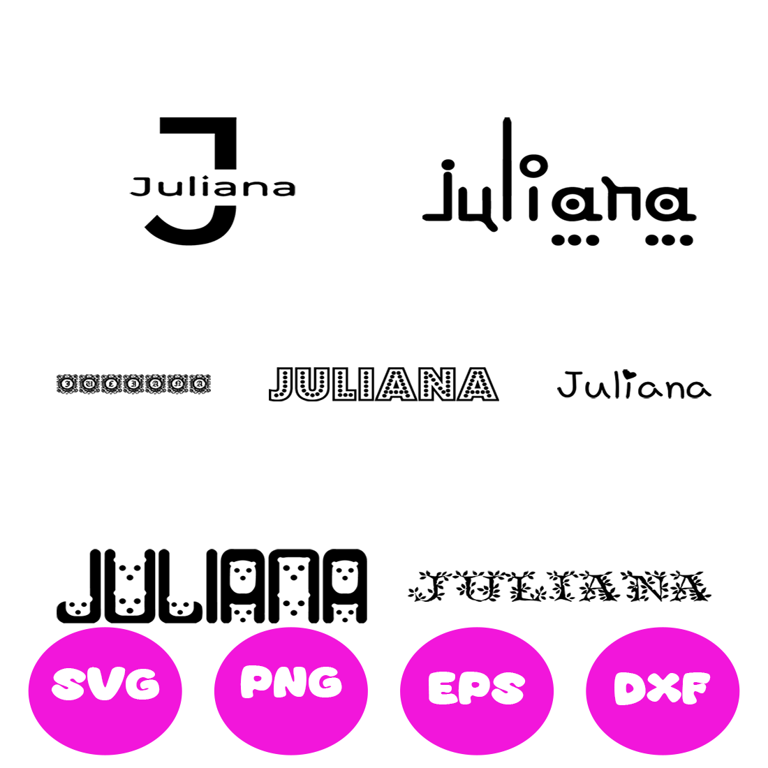 JULIANA GIRL NAMES SVG CUT FILE By Brilliant Digital Designs ...