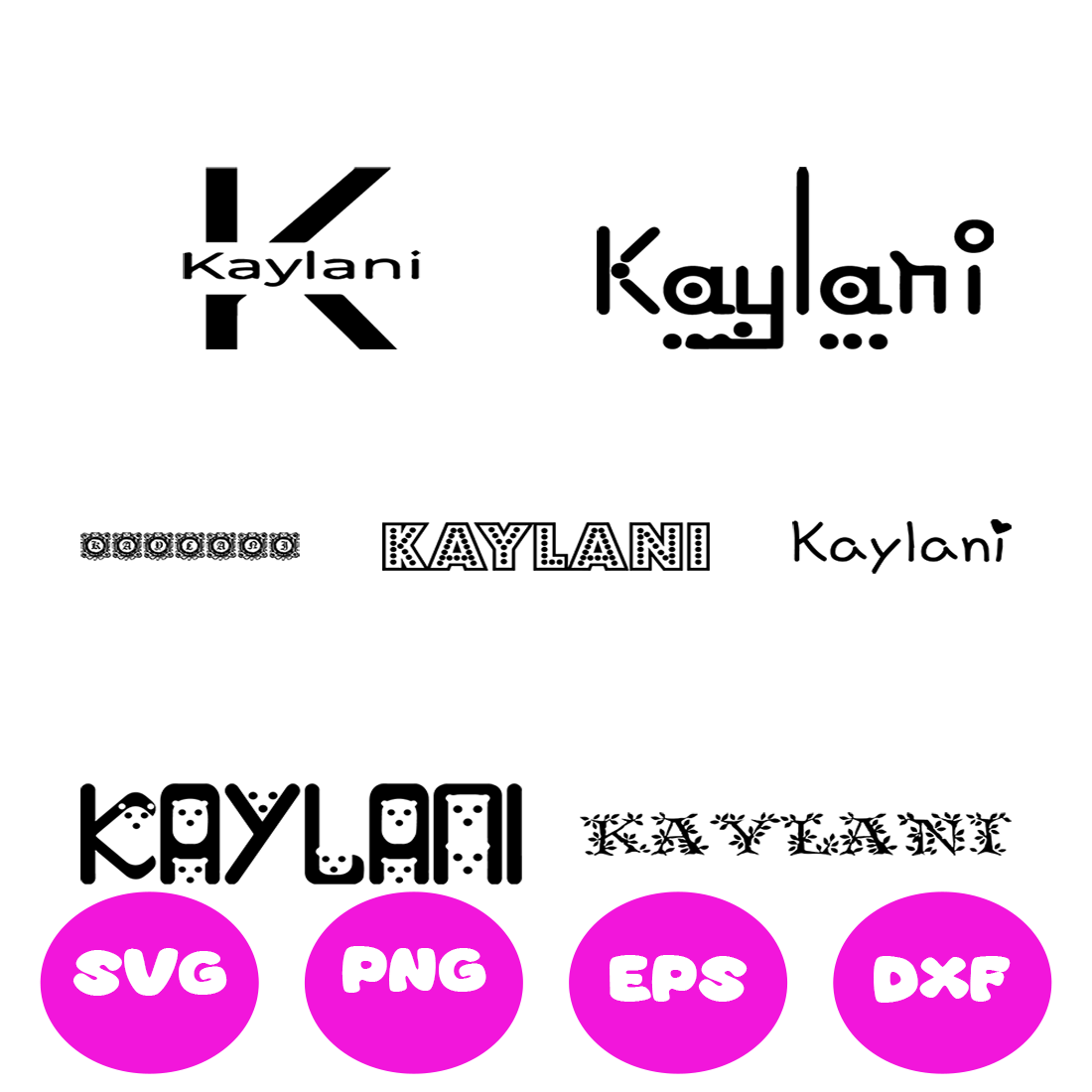 KAYLANI GIRL NAMES SVG CUT FILE By Brilliant Digital Designs ...