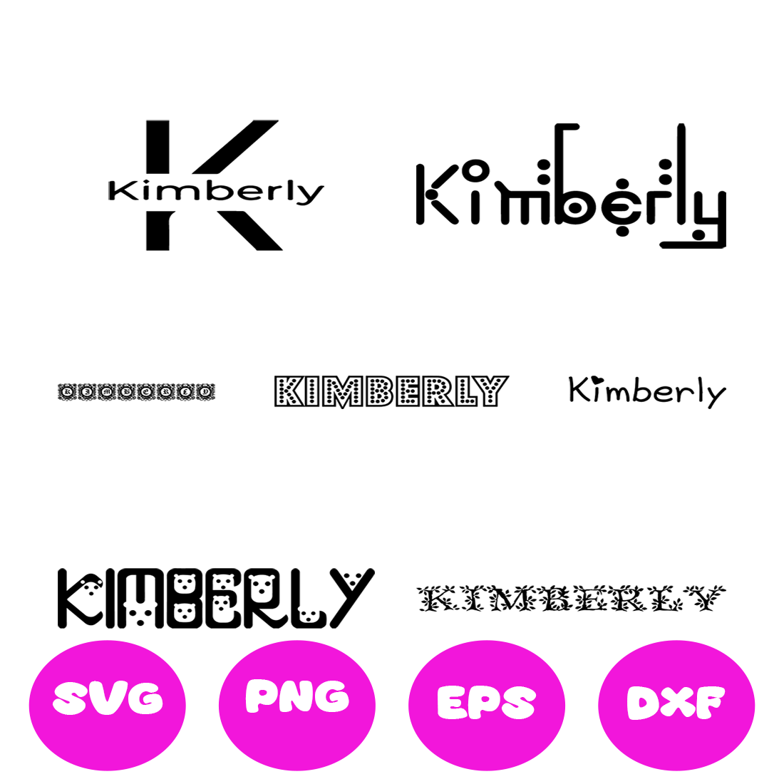 KIMBERLY GIRL NAMES SVG CUT FILE By Brilliant Digital Designs ...