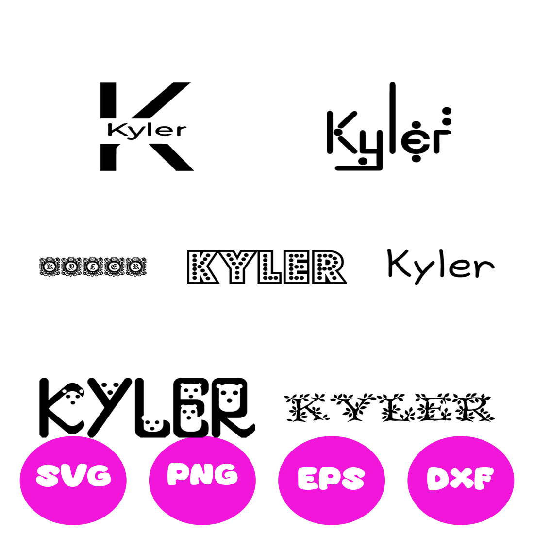 KYLER BOY NAMES SVG CUT FILE By Brilliant Digital Designs | TheHungryJPEG