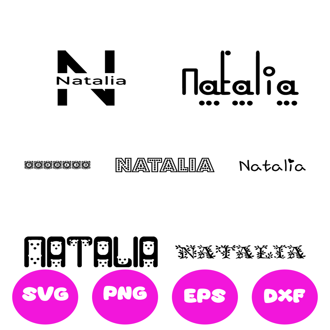 NATALIA GIRL NAMES SVG CUT FILE By Brilliant Digital Designs ...