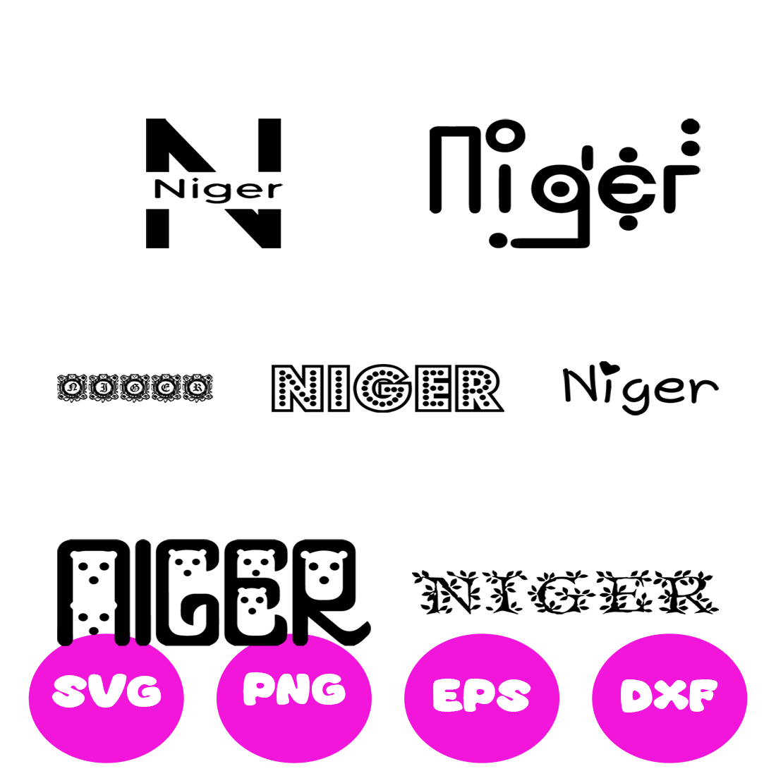 NIGER COUNTRY NAMES SVG CUT FILE By Brilliant Digital Designs ...