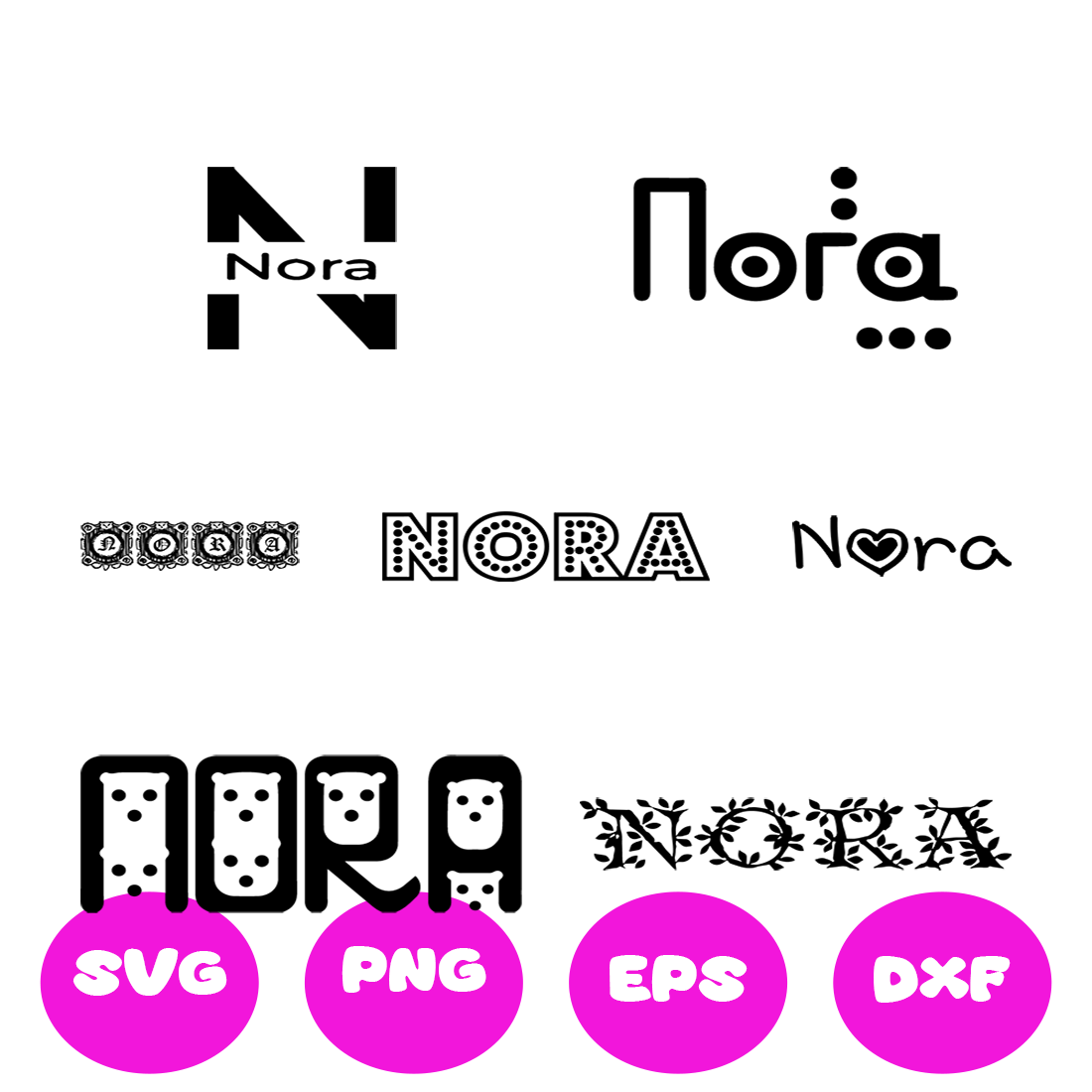 NORA GIRL NAMES SVG CUT FILE By Brilliant Digital Designs | TheHungryJPEG