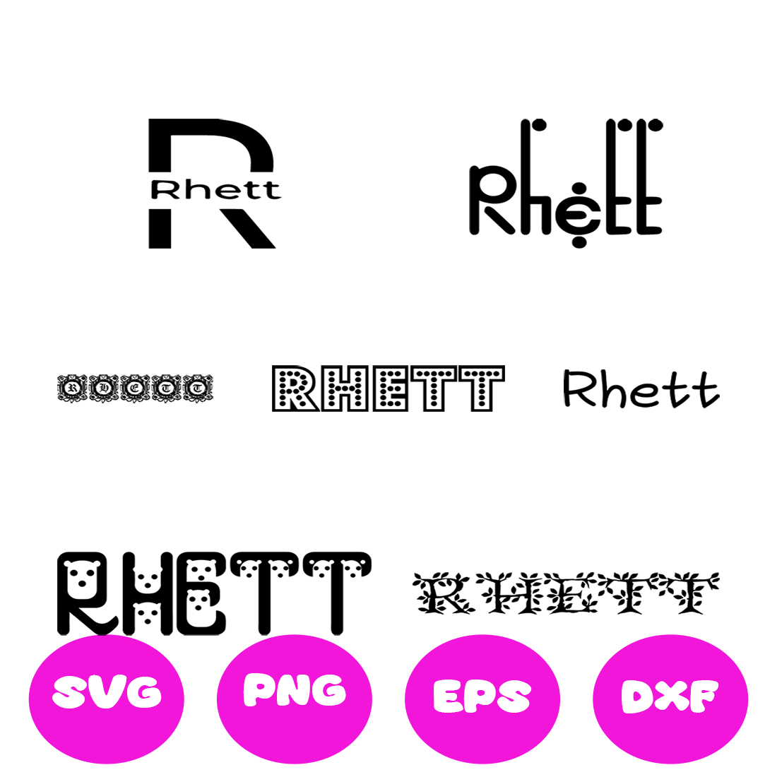 RHETT BOY NAMES SVG CUT FILE By Brilliant Digital Designs | TheHungryJPEG