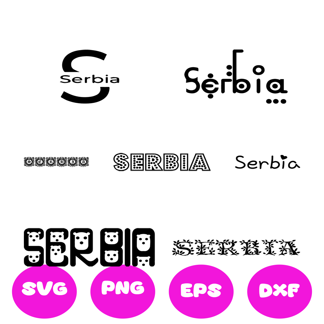 SERBIA COUNTRY NAMES SVG CUT FILE By Brilliant Digital Designs ...