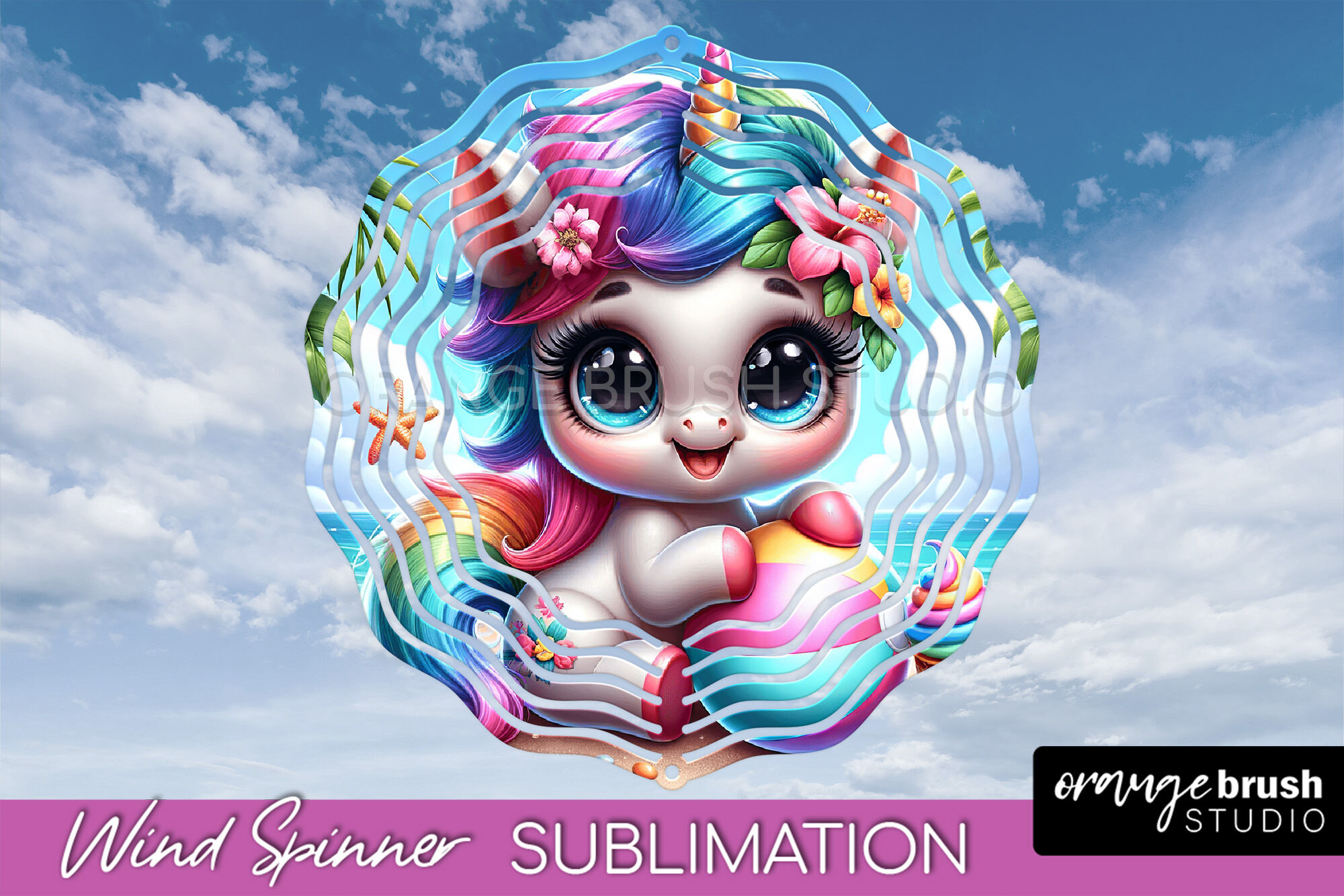 Unicorn Wind Spinner PNG - Summer Wind Spinner Sublimation By Orange ...