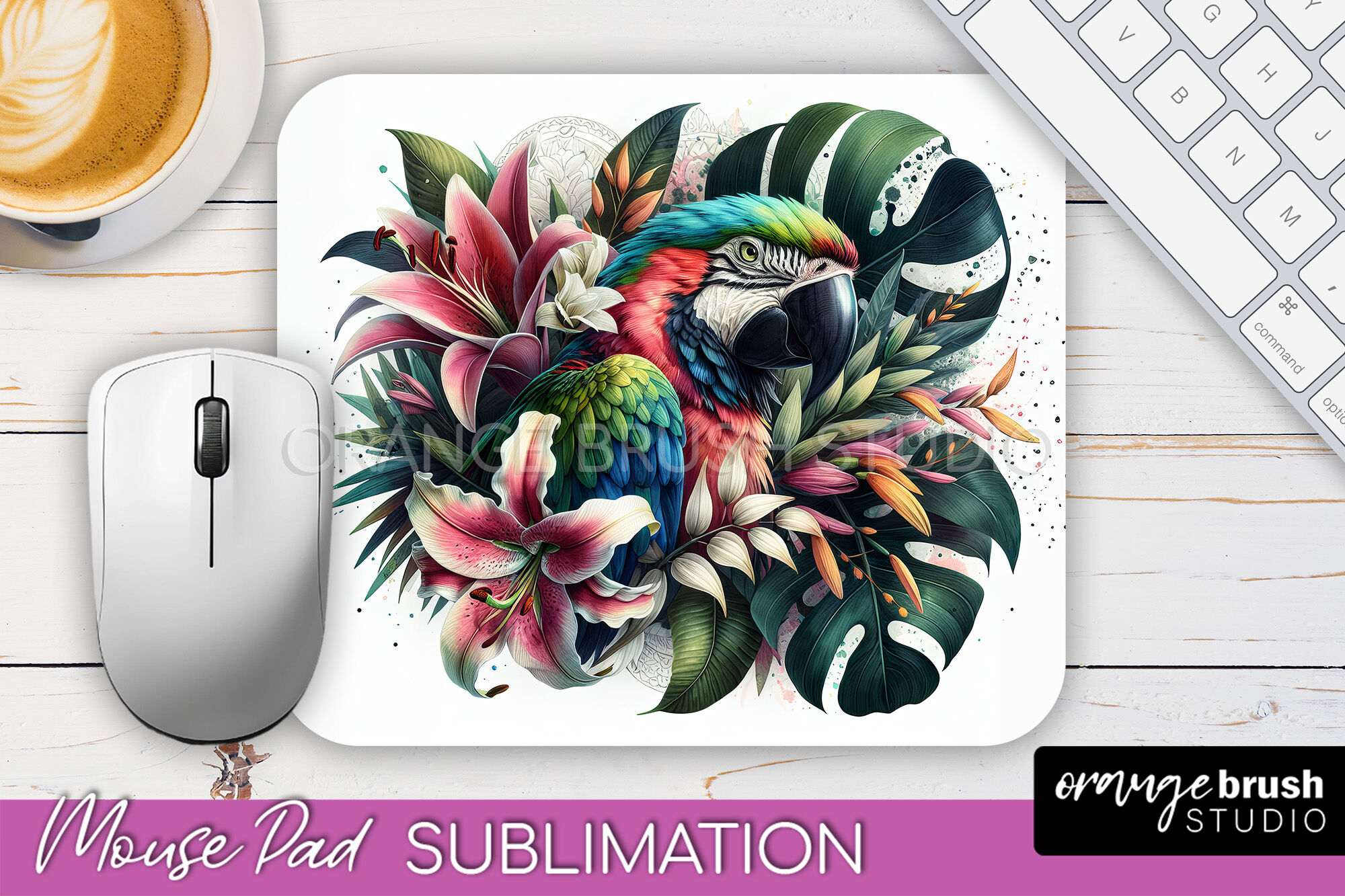 Tropical Animals Mouse Pad - Summer Sublimation Mouse Pad By Orange ...