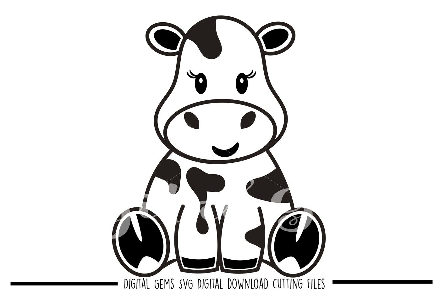 Cow Svg Dxf Eps Png Files By Digital Gems Thehungryjpeg Com
